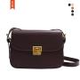 Korean Style Shoulder Bag Trendy Small Square Leather Bag Pure Color Handbag For Women