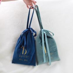 Custom Embroidery Logo Travel Bag Velvet Tote Gift Bag