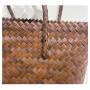 ZWY345 Faux Rattan Ladies Handmade Woven Bag Long Shoulder Vintage Vegetable Basket Bag Wholesale Casual PVC Shopping Tote Bag