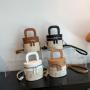 HR536 Hot New Women Handbag Fashion Ladies Montage PU Woven Bucket Bag Summer Vacation Outdoor Single Shoulder Crossbody Bag