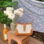 Wholesale Spring High Quality Trendy Shoulder Bag Canvas Splicing Leather Tote Brown Fashion Underarm Bag for Women