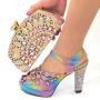 matching  2024 Fashion Women High Heels Nigerian Party Shoes And Bag Set For Evening Party