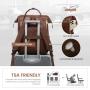 LOVEVOOK Fashion Vintage Leather Backpack 15.6 in Leather Laptop Backpack Teacher Nurse Work Carry On Travel Backpack for Women
