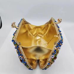Luxury Rhinestone Purse Enamel Painting Flower Crystal Clutch Bag for Formal Party 2024 Factory Wholesales