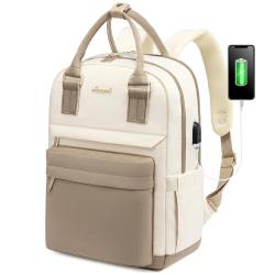 LOVEVOOK Custom High Quality Multi-function Canvas University Student School Bags Women Laptop Backpack With USB Charging Port