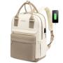 LOVEVOOK Custom High Quality Multi-function Canvas University Student School Bags Women Laptop Backpack With USB Charging Port