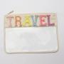 Custom Logo Cosmetic Bag Flat Transparent Patch Letters Makeup Clear Pouch With Zipper Nylon Zipper Pouch