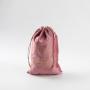Custom Gold Logo Printed Pink Soft Velvet Drawstring Hair Wig Packaging Bag Luxury Velvet Pouch For Hair Extensions