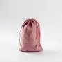 Custom Gold Logo Printed Pink Soft Velvet Drawstring Hair Wig Packaging Bag Luxury Velvet Pouch For Hair Extensions