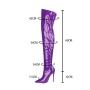 Stivali Donna Women Jelly Patent Leather Pointy Toe Stiletto Heel Over The Knee Boots Elegant Winter Thigh High Boots For Ladies