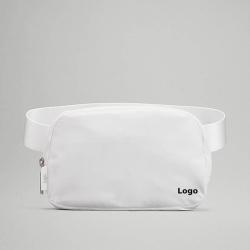 customized white small crossbody fanny pack sling bag for men sports running chest waist pouch everywhere belt bag