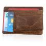 ZR681 Genuine Leather Men Card Holder RFID Wallet Coin Purse Small Vintage Wallets Blocking High Quality Wallet Customized logo