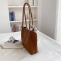Fast delivery waterproof brown black PU leather lady handbags tote bag with custom print logo