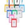 HR598 Creative Plastics ID Badge Holders Credit Card Employee Working Bus Card Case Neck Strap Bus Access Student Card Holder