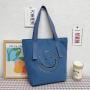 Wholesale New Student Canvas Bag Custom Logo Simple Cute Smiling Face Girl Shoulder Tote Portable Shopping Bag for Females