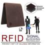 Premium crazy horse leather purse compact custom rfid genuine cowhide leather designer mens travel wallet