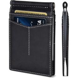 Custom Genuine Leather Money Clip Wallet Slim Rfid Blocking Leather Money Clip Wallet For Men