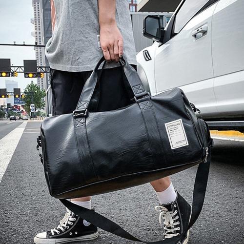custom logo luxury large quality crossbody sport weekender overnight duffel pu leather gym duffle travel bags for men boy