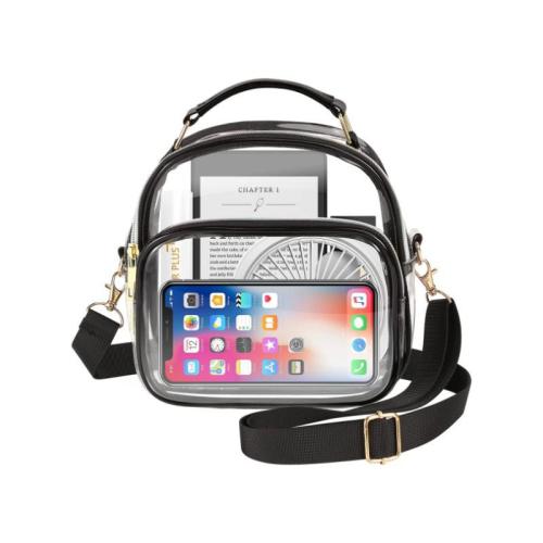 Stadium Approved Small Pvc TPU Clear Single Shoulder Bags Transparent Zipper Crossbody Chest Bag With Strap