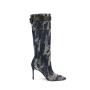 Bottes Femme Ladies Autumn Winter Wellington Boots Pointy Toe Stiletto Heels Stylish Long Boots Women Denim Knee High Boots