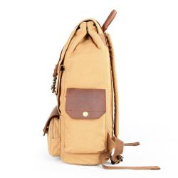 2024 Custom Hot Selling Retro Genuine Leather Canvas Backpack Bag For Men Leisurely Life