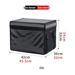 62L Extra Large Cooler Bag Car Ice Pack Insulated Thermal Lunch Pizza Bag Fresh Food Delivery Container Refrigerator Bag