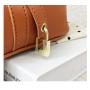 2022 New Fashion Lady Designer Bag All- Match Handbag with Scarf & Golden Lock for Women  Solid Color Pu Leather Tote Bag