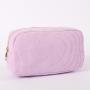 Keymay 2022 New Trendy Product Custom Toiletry Pouch Pink Corduroy Cosmetic Bag
