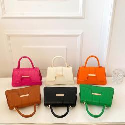Bags for women 2024 small square bag fashion popular versatile simple crocodile print shoulder crossbody bag handbag