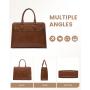LOVEVOOK 15.6 17 Inch Laptop Handbags for Office Ladies Large Leather Tote Work Bag Women Waterproof Business Computer Briefcase