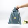 Custom Label Gauze Cotton Drawstring Bag For Shoe Large Soft Lining Velvet Cotton Gauze DustJewelry  Pouch