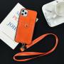 Leather Mobile Phone Case With Card Holder Slot Pocket Lanyard Necklace Crossbody Strap For Iphone 11 12 13 14 15 Pro Max Series