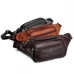 Fashion Man Bumbag In Stock Custom Logo Wholesale Leather Waist Belt Bag For Men