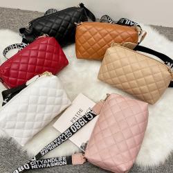 Lingge Embroidered Women's Messenger Bag 2024 Ladies New Crossbody Shoulder Bag Printed Small Square Bag