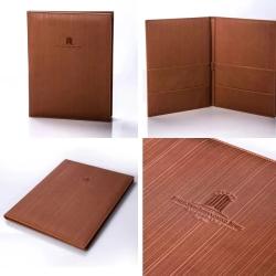 Custom size A4 A5 A6 PU Leather Menu Folder Guest Check Presenter For Hotel Bar Salon KTV Restaurant
