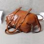 wholesale 2024 Vintage fashion travel Bag wax cowhide  boston tote bag Fashionable women's leather shoulder bags