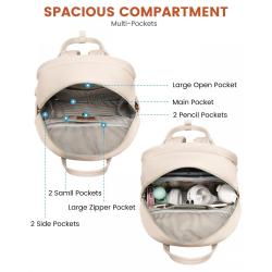 LOVEVOOK OEM Fashion Anti-Theft Travel Backpacks with USB Port Casual Daypack for Work Computer Laptop Backpack for Women Men