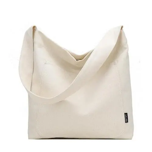 Gelory Japanese Large-Capacity Shopping Bag Eco-friendly Solid Color Custom Logo Single Shoulder Diagonal Canvas Bag Women