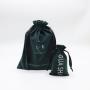 Flexography Customized Dark Green Velvet Drawstring Travel Shopping Handbag Small Medium Velvet Cosmetic Makeup Gift Bag