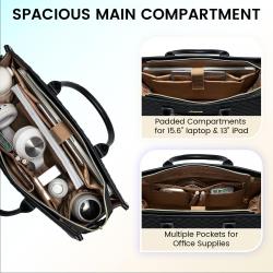 LOVEVOOK Laptop Bags for Women 15.6 inch Waterproof Quilted Work Tote Bag with Clutch Lightweight Computer Travel Shoulder Purse