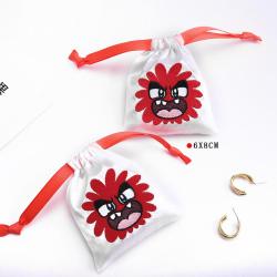 High Quality Satin Drawstring Dust Shoes Bag Black Cosmetic Gift Bags With Draw String Satin Bag