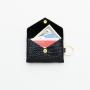 customised id card holder id clutch pocket credit card wallet envelope shape leather key chain card holder