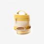 New arrival yellow Pu leather bucket handbags makeup handbag for woman high quality shoulder bag