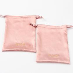 Recyclable Custom LogoSoft Silk Stain Fabric Drawstring Packaging Bag For Jewelry Satin Bundle Bags