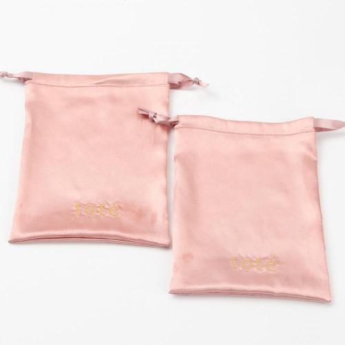 Recyclable Custom LogoSoft Silk Stain Fabric Drawstring Packaging Bag For Jewelry Satin Bundle Bags