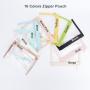Custom Wholesale Ladies Bridesmaid TPU Leather Clear Zipper Travel Cosmetic Bag Storage Organizer Clutch Bag PVC Flat Zipper Bag