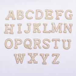 Personalized Style Brand Name Chenille Embroidery Iron On Letter Patches Custom Designer Glitter Letter Patches