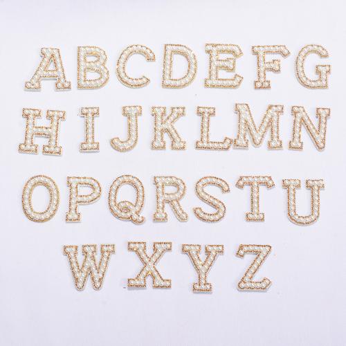 Personalized Style Brand Name Chenille Embroidery Iron On Letter Patches Custom Designer Glitter Letter Patches