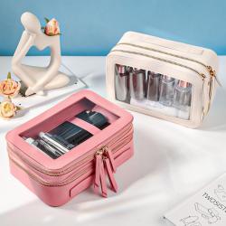 KBW732 Makeup Bag for Women Clear Cosmetic Bags Travel Toiletry Organizer Cute Makeup Case Bag Accessories with Clear Window