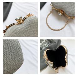 High quality sequin heart shape crystal ladies clutch bags exquisite party rhinestone bag 2024